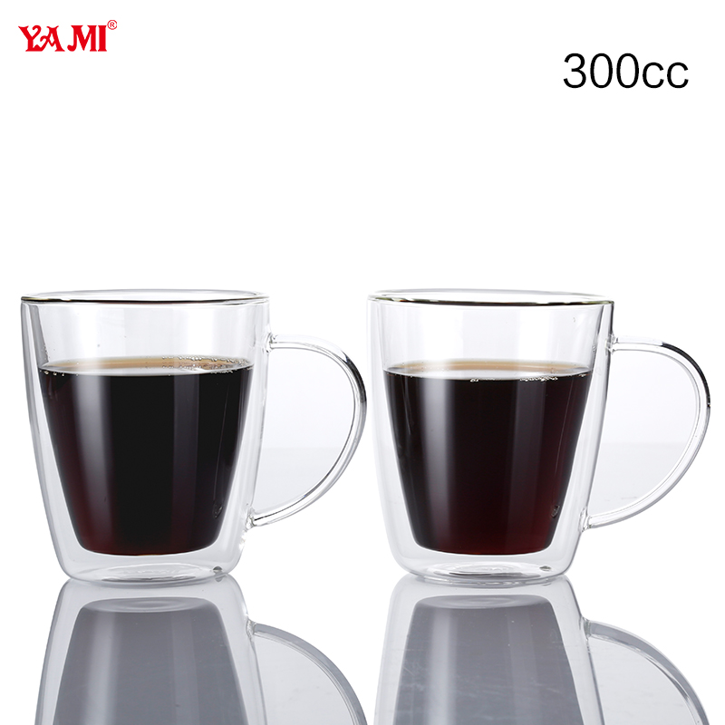 圓形帶柄雙層玻璃杯300cc-大圖5