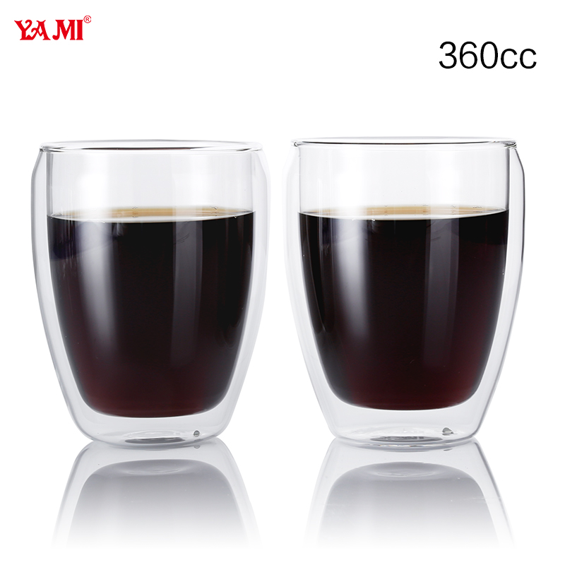 圓形雙層玻璃杯360cc-大圖1