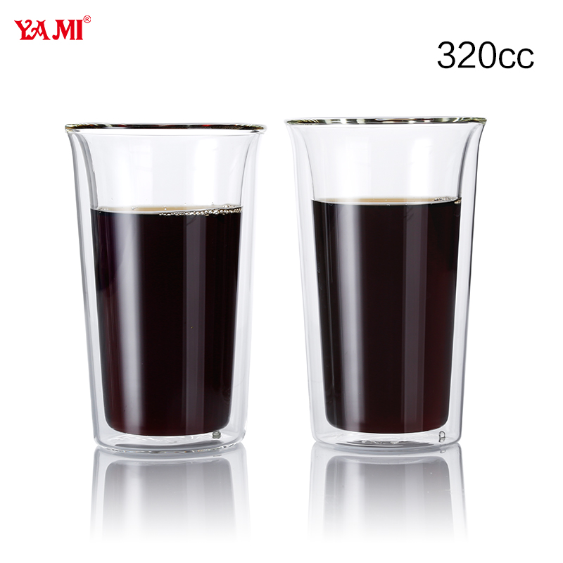 直筒雙層玻璃杯320cc