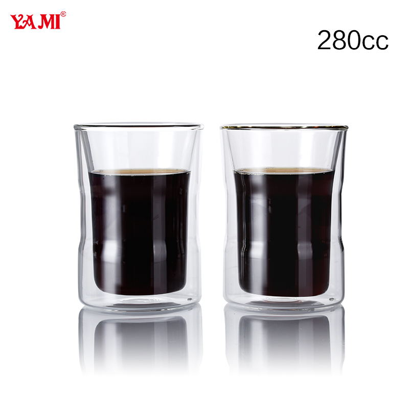 竹節(jié)雙層玻璃杯280cc