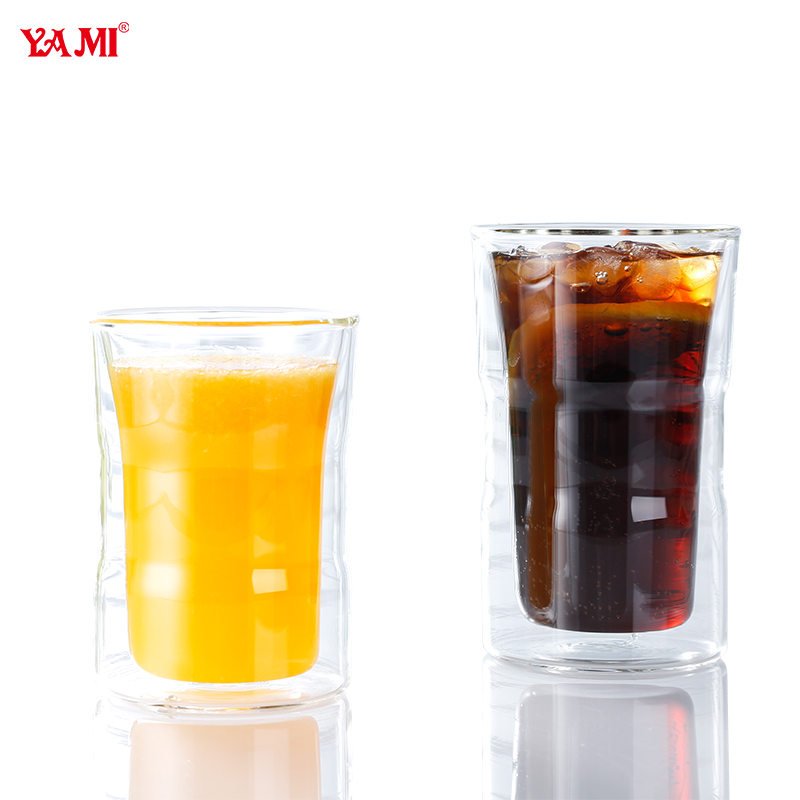 竹節(jié)雙層玻璃杯350cc-大圖1